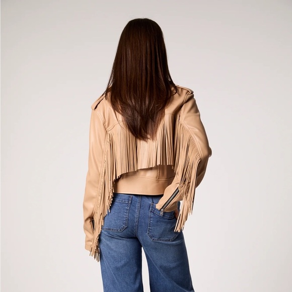 NWT Blue Revival The Way She Moves Unreal Leather Jacket - Sand Dune - Picture 4 of 7